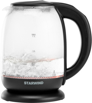 Чайник электрический Starwind SKS4517 1.7л. 2200Вт черный (корпус: стекло) от магазина РЭССИ
