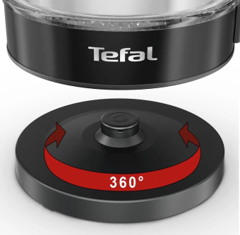 Чайник электрический Tefal KI840830 1.7л. 2200Вт черный корпус: стекло/пластик (1510002137) от магазина РЭССИ