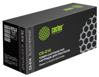 Картридж лазерный Cactus CS-E16 E-16 черный (2000стр.) для Canon FC100/200/300/PC800 от магазина РЭССИ