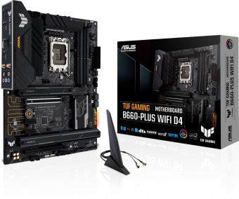 Материнская плата Asus TUF GAMING B660-PLUS WIFI D4 Soc-1700 Intel B660 4xDDR4 ATX AC`97 8ch(7.1) 2.5Gg RAID+HDMI+DP от магазина РЭССИ