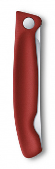 Нож кухонный Victorinox Swiss Classic (6.7831.FB) стальной столовый лезв.110мм серрейт. заточка красный блистер от магазина РЭССИ