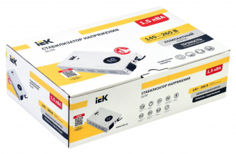 Стабилизатор напряжения IEK Slim 1.5кВА однофазный белый (IVS22-1-D15-09) от магазина РЭССИ
