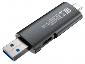 Устройство чтения карт памяти USB 2.0/Type C Digma CR-СU2520-G серый от магазина РЭССИ