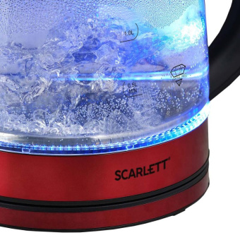 Чайник электрический Scarlett SC-EK27G102 1.8л. 1800Вт красный/черный корпус: стекло от магазина РЭССИ