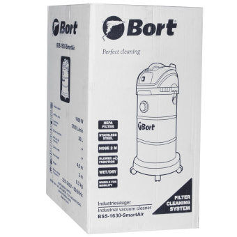 Строительный пылесос Bort BSS-1630-SmartAir 1600Вт (уборка: сухая/влажная) синий от магазина РЭССИ