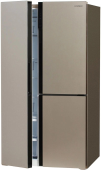 Холодильник Hyundai CS6073FV 3-хкамерн. шампань стекло инвертер от магазина РЭССИ