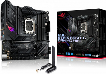 Материнская плата Asus ROG STRIX B660-G GAMING WIFI Soc-1700 Intel B660 4xDDR5 mATX AC`97 8ch(7.1) 2.5Gg RAID+HDMI+DP от магазина РЭССИ