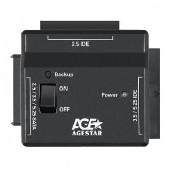 Адаптер-переходник для HDD AgeStar FUBCP2 IDE SATA SATA пластик черный 2.5" 3.5" 5.25" от магазина РЭССИ