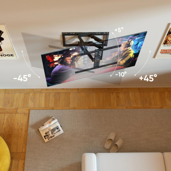 Кронштейн для телевизора Onkron SM6L черный 32"-90" макс.50кг настенный поворот и наклон от магазина РЭССИ