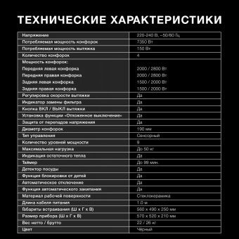 Индукционная варочная поверхность Hyundai HHIH 6858 BG черный от магазина РЭССИ