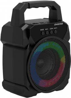 Колонка порт. Digma D-PS1500 черный 10W 1.0 BT 10м 500mAh (SP1500B) от магазина РЭССИ
