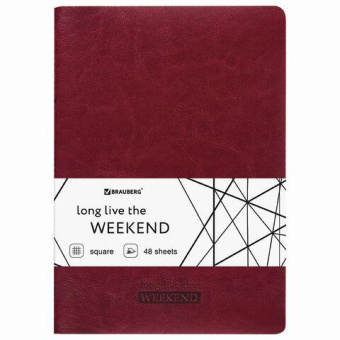 Тетрадь BRAUBERG VIVA A5 147x210 мм 48 листов сшивка клетка кожзам гладкий бордовый 403891 от магазина РЭССИ