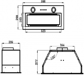 Вытяжка встраиваемая Maunfeld TRAPEZE 602M белый управление: кнопочное (1 мотор) от магазина РЭССИ