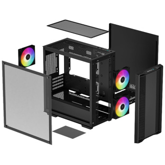 Корпус Deepcool CC360 ARGB черный без БП ATX 8x120mm 5x140mm 1xUSB2.0 audio bott PSU от магазина РЭССИ