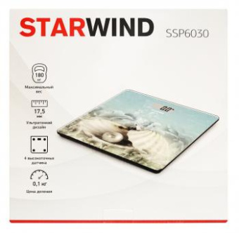 Весы напольные электронные Starwind SSP6030 макс.180кг рисунок от магазина РЭССИ