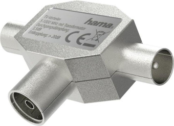 Адаптер антенный Hama H-205236 Coax (f)/2xCoax (f) серебристый (00205236) от магазина РЭССИ