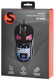 Мышь SunWind SW-M800G черный оптическая (3200dpi) USB для ноутбука (6but) от магазина РЭССИ