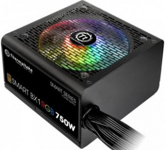 Блок питания Thermaltake ATX 750W Smart BX1 RGB 80+ bronze (24+4+4pin) APFC 120mm fan color LED 8xSATA RTL от магазина РЭССИ