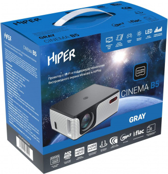Проектор Hiper Cinema B5 GRAY LCD 6000Lm 2000:1 ресурс лампы:50000часов 2xUSB typeA 1xHDMI 1кг от магазина РЭССИ