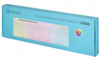 Клавиатура Оклик 490ML белый USB slim Multimedia LED от магазина РЭССИ