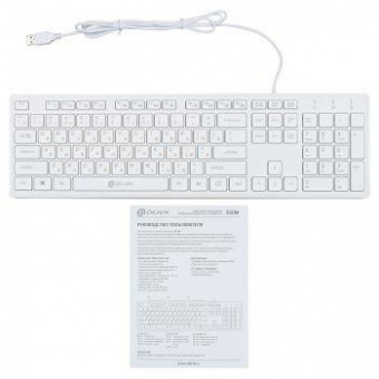 Клавиатура Оклик 500M белый USB slim Multimedia от магазина РЭССИ