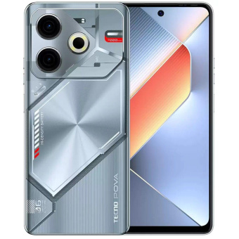 Смартфон Tecno Pova 6 Neo 128Gb 8Gb серебристый моноблок 3G 4G 6.8" 1080x2460 Android 14 108Mpix 802.11 a/b/g/n/ac NFC GPS GSM900/1800 Protect от магазина РЭССИ