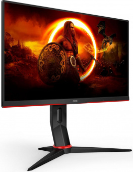 Монитор AOC 23.8" Value Line Q24G2A черный/красный IPS LED 1ms 16:9 HDMI M/M матовая HAS Piv 350cd 178гр/178гр 2560x1440 165Hz FreeSync Premium DP QHD 4.78кг от магазина РЭССИ