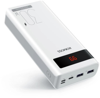 Мобильный аккумулятор Romoss Sense8PS Pro 30000mAh QC3.0/PD3.0 5A белый (1745988) от магазина РЭССИ