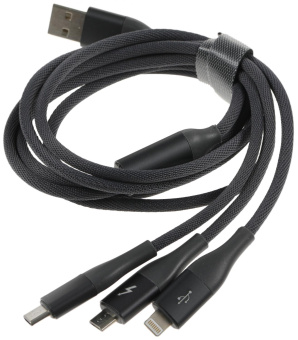 Кабель Solove DW2 DW2 DARK GREY RUS USB (m)-Lightning (m)/USB Type-C (m)/micro USB (m) 1.2м темно-серый блистер (упак.:1шт) от магазина РЭССИ