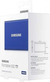 Накопитель SSD Samsung USB-C 500Gb MU-PC500H/WW T7 1.8" синий от магазина РЭССИ