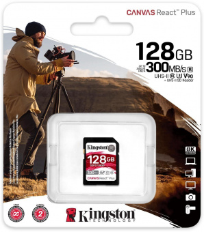 Флеш карта SDXC 128Gb Class10 Kingston SDR2/128GB Canvas React Plus w/o adapter от магазина РЭССИ