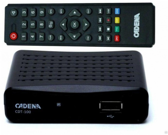 Ресивер DVB-T2 Cadena CDT-100 (TC) черный от магазина РЭССИ