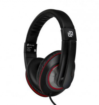 Наушники с микрофоном Оклик HS-L390G DRAGON черный/красный 1.8м мониторные оголовье (1100413) от магазина РЭССИ