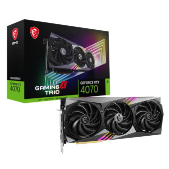 Видеокарта MSI PCI-E 4.0 RTX 4070 GAMING X TRIO 12G NVIDIA GeForce RTX 4070 12288Mb 192 GDDR6X 2610/21000 HDMIx1 DPx3 HDCP Ret от магазина РЭССИ