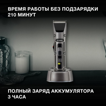Машинка для стрижки Hyundai H-HC7115 черный 3Вт (насадок в компл:4шт) от магазина РЭССИ