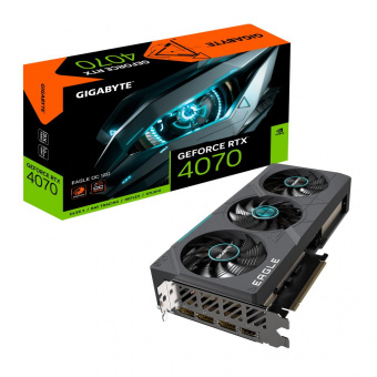 Видеокарта Gigabyte PCI-E 4.0 GV-N4070EAGLE OC-12GD NVIDIA GeForce RTX 4070 12288Mb 192 GDDR6X 2505/21000 HDMIx1 DPx3 HDCP Ret от магазина РЭССИ