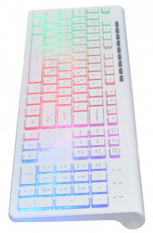Клавиатура Оклик 490ML белый USB slim Multimedia LED от магазина РЭССИ