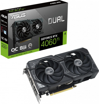 Видеокарта Asus PCI-E 4.0 DUAL-RTX4060TI-O8G NVIDIA GeForce RTX 4060TI 8192Mb 128 GDDR6 2520/18000 HDMIx1 DPx3 HDCP Ret от магазина РЭССИ