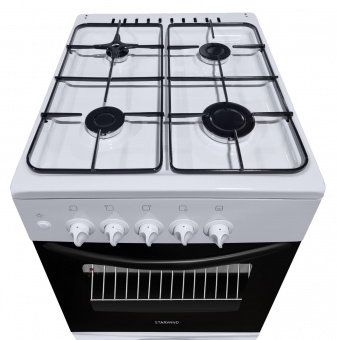 Плита Газовая Starwind SRGG521 белый (стеклянная крышка) реш.сталь от магазина РЭССИ