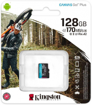 Флеш карта microSDXC 128Gb Class10 Kingston SDCG3/128GBSP Canvas Go! Plus w/o adapter от магазина РЭССИ