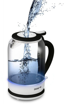 Чайник электрический Polaris PWK 1759CGL 1.5л. 2150Вт белый/черный корпус: стекло от магазина РЭССИ