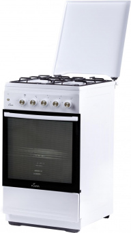 Плита Газовая Flama N FG 24236 W белый (металлическая крышка) реш.сталь от магазина РЭССИ