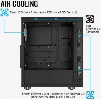 Корпус Aerocool Python-G-BK-v1 черный без БП ATX 1x120mm 2x200mm 2xUSB2.0 1xUSB3.0 audio bott PSU от магазина РЭССИ