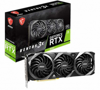 Видеокарта MSI PCI-E 4.0 RTX 3060 VENTUS 3X 12G OC NVIDIA GeForce RTX 3060 12288Mb 192 GDDR6 1680/15000 HDMIx1 DPx3 HDCP Ret от магазина РЭССИ