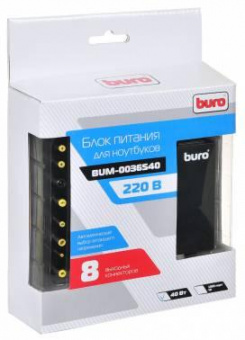 Блок питания Buro BUM-0036S40 автоматический 40W 9.5V-20V 8-connectors от бытовой электросети LED индикатор от магазина РЭССИ