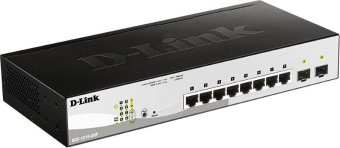 Коммутатор D-Link DGS-1210-08P DGS-1210-08P/G3A (L2) 8x1Гбит/с 2SFP 8PoE 65W настраиваемый от магазина РЭССИ