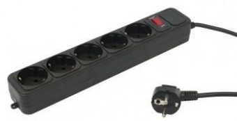 Сетевой фильтр PC Pet AP01006-3-B 3м (5 розеток) черный (пакет ПЭ) от магазина РЭССИ