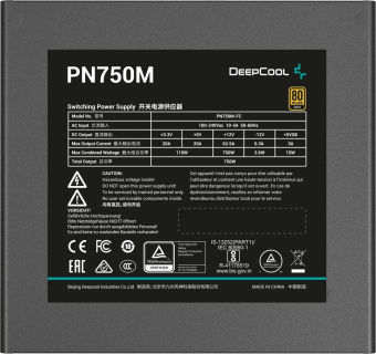 Блок питания Deepcool ATX 750W PN750M V2 Gen.5 80+ gold (20+4pin) APFC 120mm fan 8xSATA RTL от магазина РЭССИ