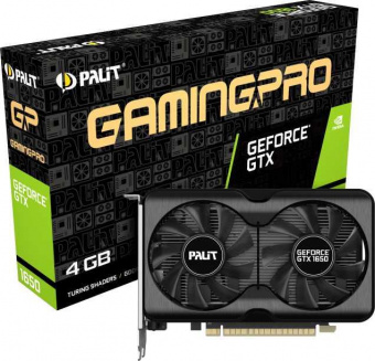 Видеокарта Palit PCI-E PA-GTX1650 GP 4G D6 NVIDIA GeForce GTX 1650 4096Mb 128 GDDR6 1410/12000 HDMIx1 DPx2 HDCP Ret от магазина РЭССИ