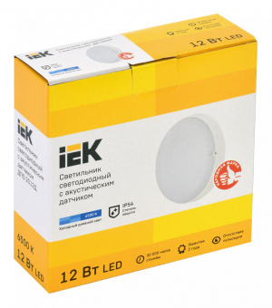 Светильник IEK ДПО2012Д 12Вт 6500K белый (LDPO3-2012D-12-6500-K01) от магазина РЭССИ